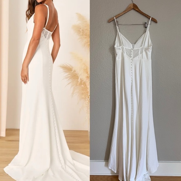 Confident Romance White Plunge Sleeveless Maxi Dress - Picture 5 of 8
